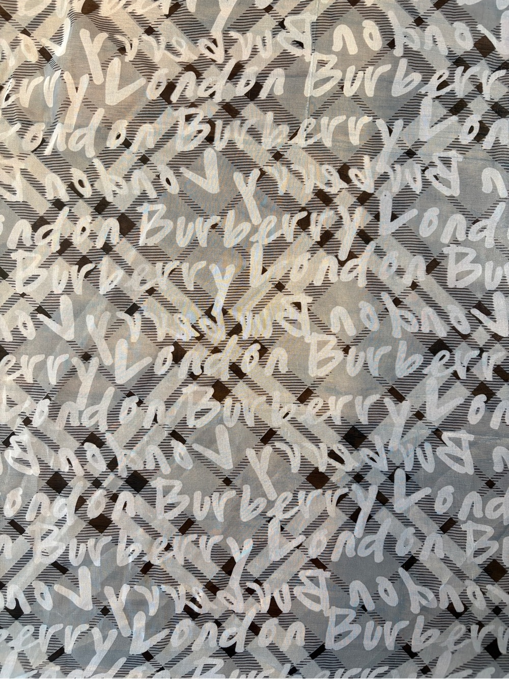 Authentic Burberry Large 100% silk scarf/wrap Graffiti print